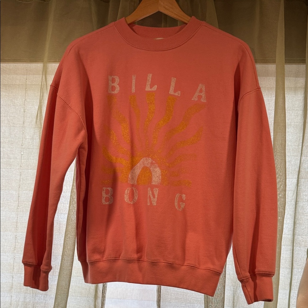 Billabong Coral Crewneck Sweatshirt with Sun Graphic